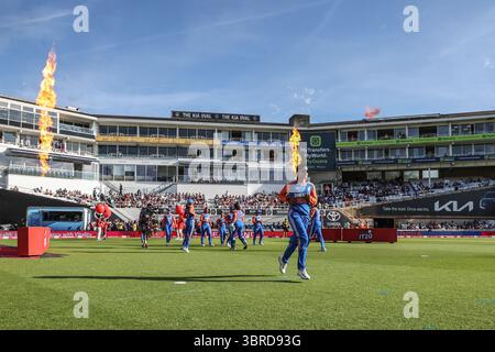 Das indische Frauenteam kommt zum Spiel während des 3. Vitality IT20 England Women vs India Women im Kia Oval, London, Großbritannien, 4. Juli 2025 (Foto: Alfie Cosgrove/News Images) Stockfoto