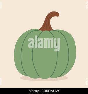 Reifer Herbstkürbis. Handgezeichnet. Vektorabbildung in abgewickelter Form. Stock Vektor