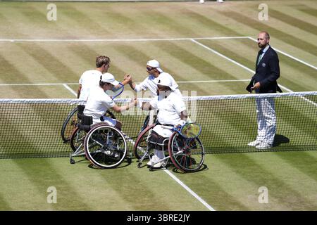Am 13. Tag der Wimbledon Championships 2025 im All England Lawn Tennis and Croquet Club, London. Bilddatum: Samstag, 12. Juli 2025. Stockfoto