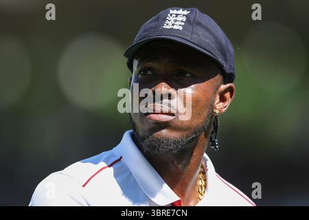 Lords Cricket Gound, London, Großbritannien. Juli 2025. Dritter Rothesay Cricket Test, Tag 3, England gegen Indien; Jofra Archer of England Credit: Action Plus Sports/Alamy Live News Stockfoto