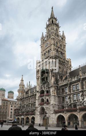 Das historische neue Rathaus in München, Bayern, Deutschland. Stockfoto