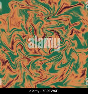 Ein abstrakter Wirbel aus Grün und Orange schafft einen faszinierenden Hintergrund Stock Vektor