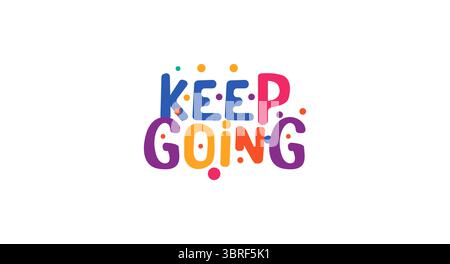 Motivierendes Zitat in niedlichem, farbenfrohen Stil. Perfekt für persönliches Wachstum, Fitnesswand, Social Post, Journaling Cover oder Wellness-Design-Inhalte Stock Vektor