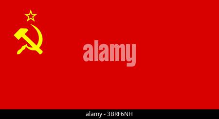 Flagge der Sowjetunion (1924–1936), frühe Version der Nationalflagge der UdSSR mit goldenem Hammer und Sichel auf rotem Feld – historisches Emblem des Kommunismus Stock Vektor