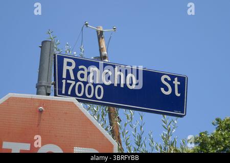 Encino, Kalifornien, USA 11. Juli 2025 Rancho Street am 11. Juli 2025 in Encino, Kalifornien, USA. Foto: Barry King/Alamy Stock Photo Stockfoto