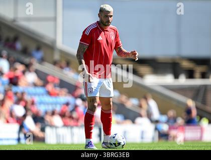 Chesterfield, Großbritannien. Juli 2025. Morato aus Nottingham Forest während des Freundschaftsspiels von Chesterfield gegen Nottingham Forest im SMH Group Stadium in Chesterfield. Der Bildnachweis sollte lauten: Cody Froggatt/Sportimage Credit: Sportimage Ltd/Alamy Live News Stockfoto