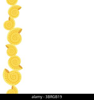 Seitlicher Hintergrund mit gelben Schalen Stock Vektor