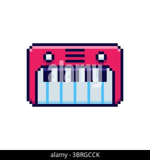 Pixel Art Piano Toy Game Asset Design Stock Vektor