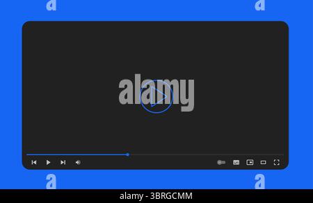 Video-Player-Schnittstelle. Media Player-Fensterleiste Mockup Stock Vektor