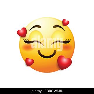 Blushing Emoticon Vektor Illustration isoliert. Liebes-Emoji-Symbol. Stock Vektor