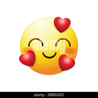 Blushing Emoticon Vektor Illustration isoliert. Liebes-Emoji-Symbol. Stock Vektor