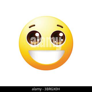 Lächelnde Emoticon-Vektor-Illustration isoliert. Happy Emoji-Symbol. Stock Vektor