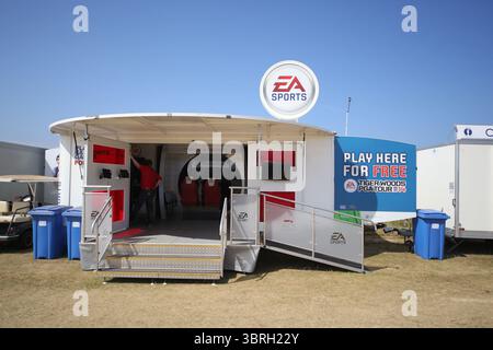 Die EA Games am zweiten Tag der Open Championship 2013, Muirfield, Scotalnd Picture Credit: Mark Newcombe / visionsingolf.com die Open Championship 2013 (142. Ausgabe) fand vom 18. Bis 21. Juli 2013 in Muirfield Golf Links in Gullane, Schottland statt – einem berühmten Veranstaltungsort, der für Präzision und Bestrafung von Fehlern bekannt ist Stockfoto