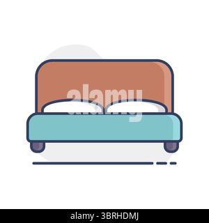 Großes Bett-Vektor-Symbol. Diagrammsymbol für Möbel, Website- und Apps-Design, Logo, App, UI Stock Vektor