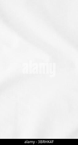 Bio-Gewebe Baumwolle Hintergrund Weiße LeinenLeinwand zerknittert natürliche Baumwolle Stoff natürliche handgemachte Leinen von oben Ansicht Hintergrund organische Öko Textilien weiß Stockfoto
