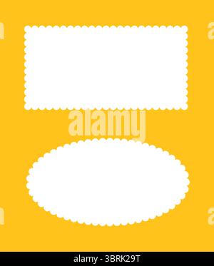 Mockup mit gewelltem Hintergrund. Rechteck, Ellipsenformen, Hintergründe. Vintage-Formulare beschriften. Minimaler Rahmen mit Silhouette aus Spitze. Abstrakt Stock Vektor