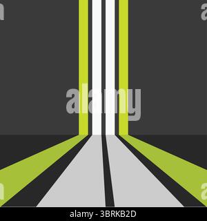 Hellgrüne und hellgraue Streifen zeigen die Pfadkonstruktion Stock Vektor