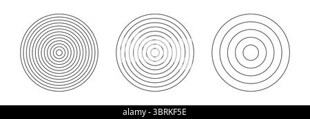 Polare Raster konzentrische Kreise. Rad des Lebens, Habits Tracker. Kreisdiagramme unterteilt in 12, 8, 4 Segmente. Leeres Diagrammpapier. Coaching-Tool. Kreise Stock Vektor