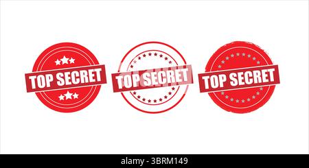 Top Secret Label-Symbole für klassifizierten oder ausgeblendeten Inhalt Stock Vektor