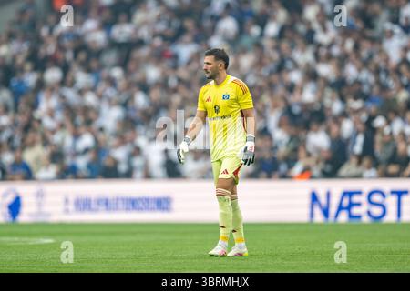 Kopenhagen, Dänemark. Juli 2025. Torhüter Daniel Heuer Fernandes vom Hamburger SV, der während eines Fußballspiels zwischen dem FC Kopenhagen und dem Hamburger SV in Parken in Kopenhagen zu sehen war. Stockfoto