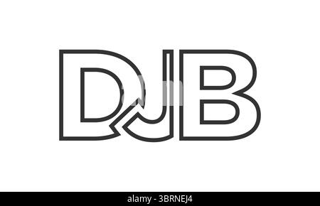 DJB-Logo-Vorlage mit starkem und modernem, fettem Text. Anfänglich basierter Vektorlogotyp mit einfacher und minimaler Typografie. Trendige Firmen-ID Stock Vektor