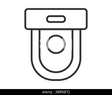 Minimalistisches Line-Art-Symbol einer Toilette mit klarem, modernem Design. Perfekt für Sanitärkonzepte, Badezimmeranordnungen, Sanitär- und Toiletten Stock Vektor