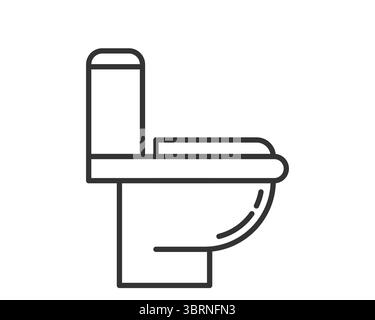 Minimalistisches Toilettensymbol, klarer Stil mit Kunstwerken. Anschauliches Symbol für Badezimmerdesign, Sanitär- oder Hygienekonzepte. Vielseitig einsetzbar für Web, Apps und Infogra Stock Vektor