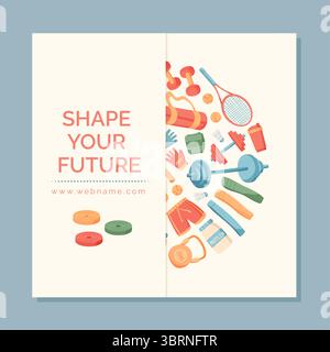 Flaches Design Für Sportausrüstung Stock Vektor