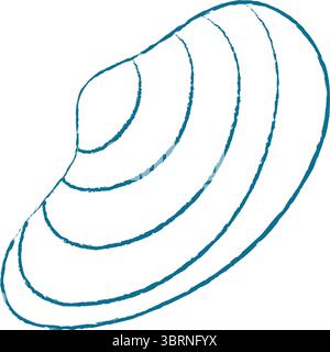 Buntstift Muschel-Symbol Stock Vektor