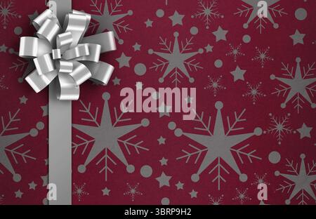 Weihnachtspapier mit Schleife Stockfoto