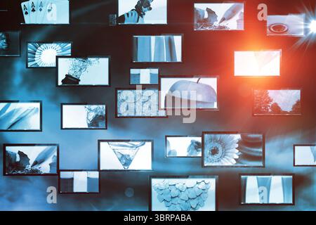 Zusammengesetztes Bild verschiedener Computerbildschirme Stockfoto