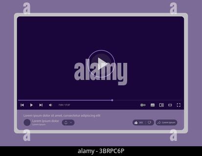 Video-Player-Schnittstelle Stock Vektor