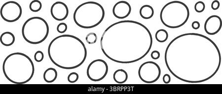 Kreis- und ovale Scribble-Rahmen-Set. Polka Dots handgefertigte schwarze Strichformen. Doodles Kollektion. Vektor Hand gezeichnete runde Figuren Illustration Stock Vektor