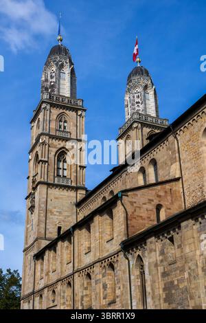 Grossmunster Kirche in Zürich in der Schweiz. Stockfoto