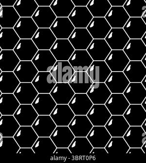 Nahtloses Wabenmuster. Vektorgrafik-Strichdarstellung. bienenstock-Muster zur Dekoration, Bienenstock-Symbol für Stoffdesign. Perfekt für Karten, Dekora Stock Vektor