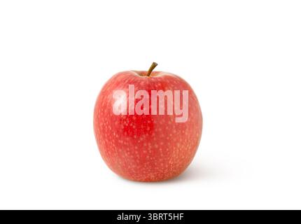Rosa Damenapfel isoliert. Frischer roter Apfel mit Schneidepfad Stockfoto