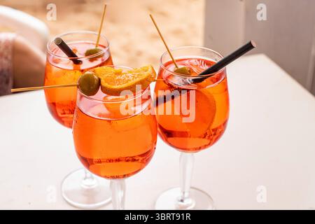 Summer Breeze und Aperol Spritz aus nächster Nähe Stockfoto