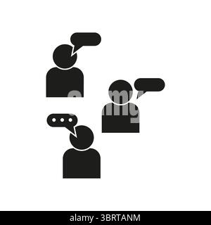 Symbolgruppe „Personen“. Sprechblase-Symbol. Chat-Vektor-Konzept. Grafische Elemente der Diskussion. Stock Vektor