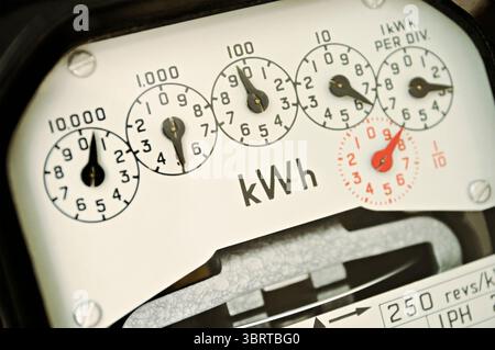 Stromzähler, Nahaufnahme Stockfoto
