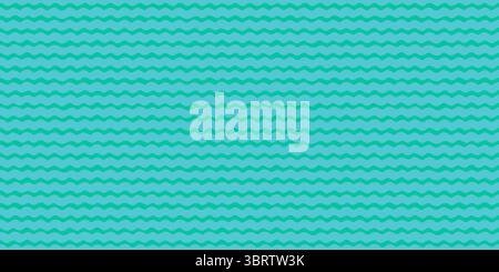 Nahtloses Wellenmuster in Aqua-Grüntönen. Abstrakte, von Hand gezeichnete horizontale Linien sorgen für eine lustige und dynamische Textur zum Einpacken von Papier und Tapeten Stock Vektor
