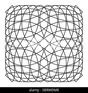 Muster überlappender Kreise. Geometrisches ovales Gitter. Abstrakte Strichkunst. Vektor modernes Raster. Stock Vektor