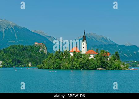 Der Bleder See im Norden Sloweniens. Stockfoto