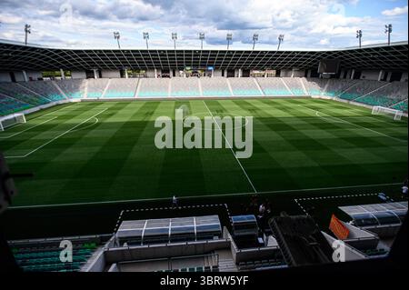 LJUBLJANA, SLOWENIEN - 10. JULI 2025: Stsdium - das Spiel UEFA Europa League FC Shakhtar Donetsk gegen Ilves im Stadion Stozice. Stockfoto