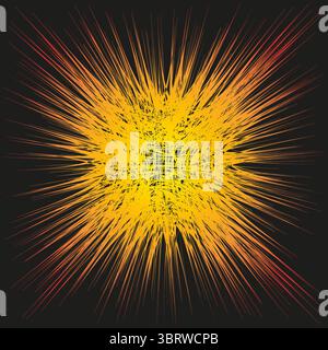 Explosionslichtmuster. Helle Burst-Form. Radialer Vektorglühen. Dynamische abstrakte Illustration. Stock Vektor