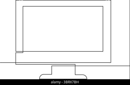 Durchgehende einzeilige Symbolüberwachung tv- oder Computerillustration auf transparentem Hintergrund, Diaansicht, soziale Medien, Aufkleber, Sammelalbum, Vektor. Stock Vektor