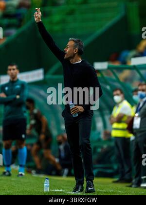 7. Oktober 2020, Lisboa, Portugal: Luis Enrique von Spanien während des Internationalen Freundschaftsspiels zwischen Portugal und Spanien im Jose Alvalade Stadion am 7. Oktober 2020 in Lissabon Portugal (Bild: © Indira/DAX via ZUMA Wire) Stockfoto