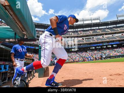10. Juni 2018: Texas Rangers erster Baseman Ronald Guzman #67 während eines MLB-Spiels zwischen den Houston Astros und den Texas Rangers im Globe Life Park in Arlington, TX Houston besiegte Texas 8-7 Albert Pena/CSM(Credit Image: &Copy; Albert Pena/CSM via ZUMA Wire) Stockfoto