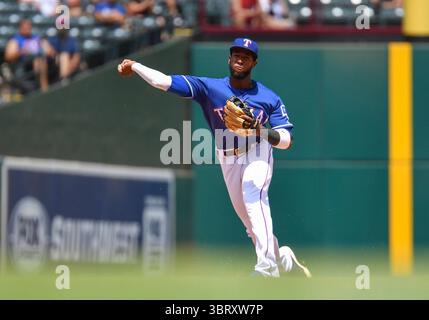 10. Juni 2018: Texas Rangers Shortstop Jurickson Profar #19 während eines MLB-Spiels zwischen den Houston Astros und den Texas Rangers im Globe Life Park in Arlington besiegte TX Houston Texas 8-7 Albert Pena/CSM(Credit Image: &Copy; Albert Pena/CSM via ZUMA Wire) Stockfoto
