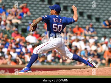 10. Juni 2018: Texas Rangers Relief Pitcher Keone Kela #50 während eines MLB-Spiels zwischen den Houston Astros und den Texas Rangers im Globe Life Park in Arlington besiegte TX Houston Texas 8-7 Albert Pena/CSM(Credit Image: &Copy; Albert Pena/CSM via ZUMA Wire) Stockfoto