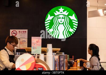 7. September 2019, Shanghai, China: Amerikanisches Kaffeeunternehmen und Kaffeehauskette Starbucks Store in Shanghai. (Credit Image: © Alex Tai/SOPA Images via ZUMA Wire) Stockfoto